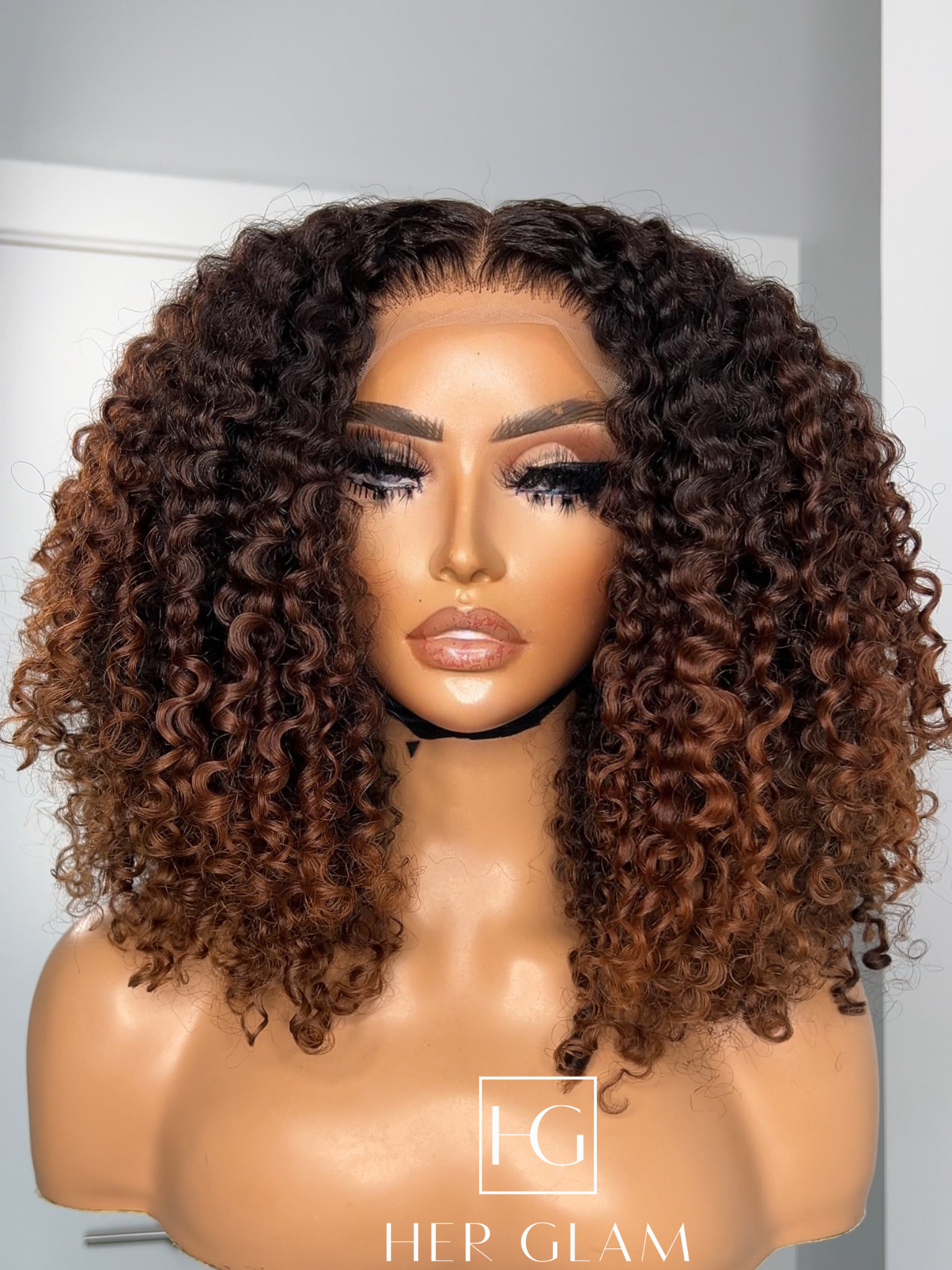 Raw Elite Kinky Curly 5x5 CLOSURE WIG 18” Ombré honey blonde