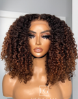 Raw Elite Kinky Curly 5x5 CLOSURE WIG 18” Ombré honey blonde