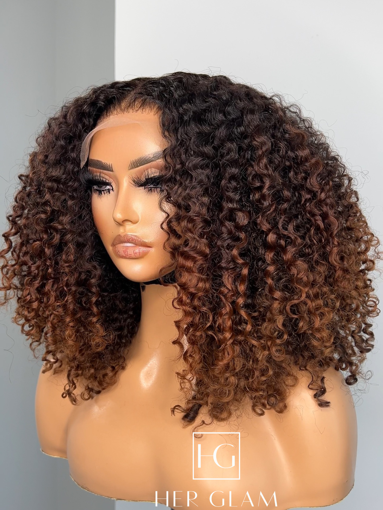 Raw Elite Kinky Curly 5x5 CLOSURE WIG 18” Ombré honey blonde
