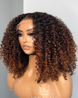 Raw Elite Kinky Curly 5x5 CLOSURE WIG 18” Ombré honey blonde