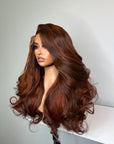 READY TO SHIP SPICE COPPER BROWN 6*6 CAMBODIAN WAVY made with 4 bundles