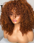 READY TO SHIP 5*5 Lace PUMKIN SPICE Bang WIG