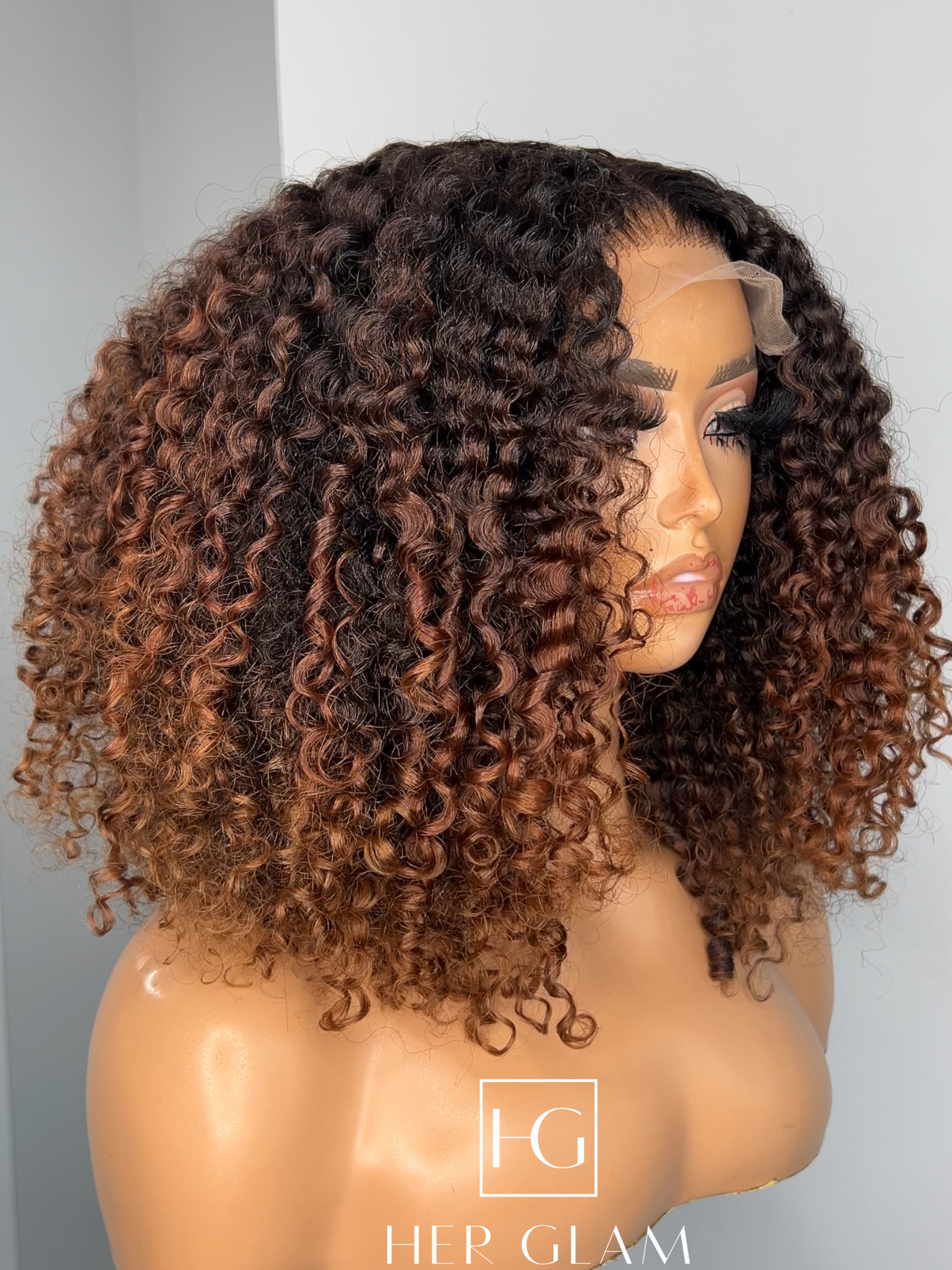 Raw Elite Kinky Curly 5x5 CLOSURE WIG 18” Ombré honey blonde