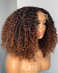 Raw Elite Kinky Curly 5x5 CLOSURE WIG 18” Ombré honey blonde