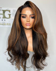 TEXTURED STRAIGHT READY TO SHIP 6*6 HD WIG 26” CUSTOM COLORED BLONDE HIGHLIGHTS