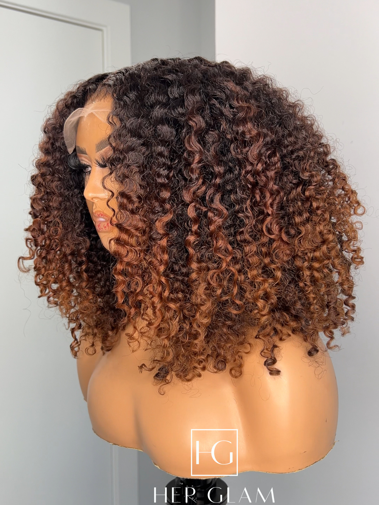 Raw Elite Kinky Curly 5x5 CLOSURE WIG 18” Ombré honey blonde