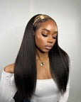 RAW LAO KINKY STRAIGHT HALF WIG/ HEAD BAND WIG