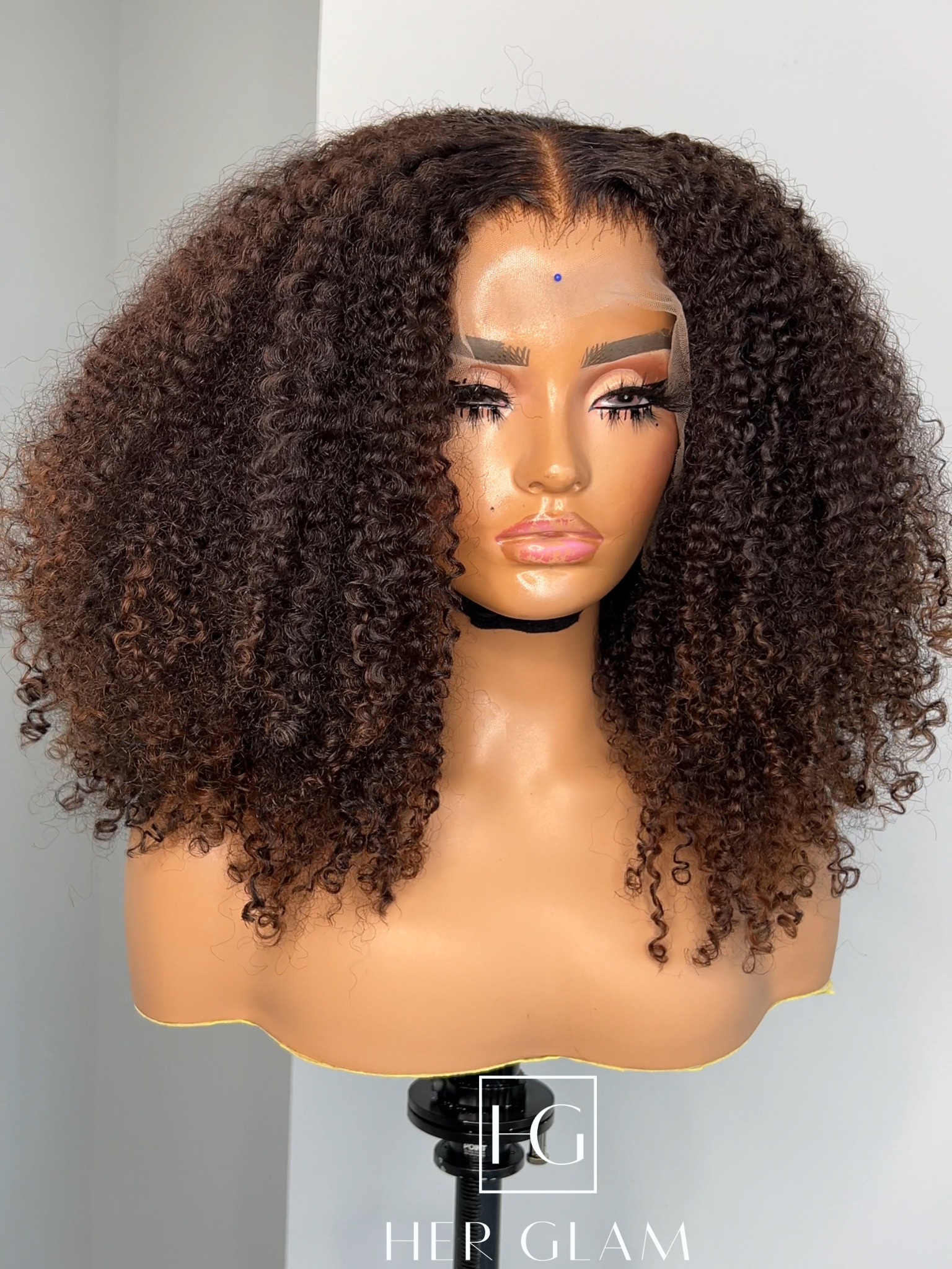 HONEY BROWN/BLONDE CUSTOM COLOR UNIT KINKY CURLY 13*4