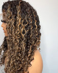 7*7 CUSTOM COLOR UNIT BURMESE CURLY BLACK WITH BLONDE HIGHLIGHTS READY TO SHIP