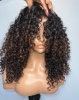 6*6 CUSTOM COLOR UNIT BURMESE CURLY BLACK WITH HONEY BROWN HIGHLIGHTS READY TO SHIP