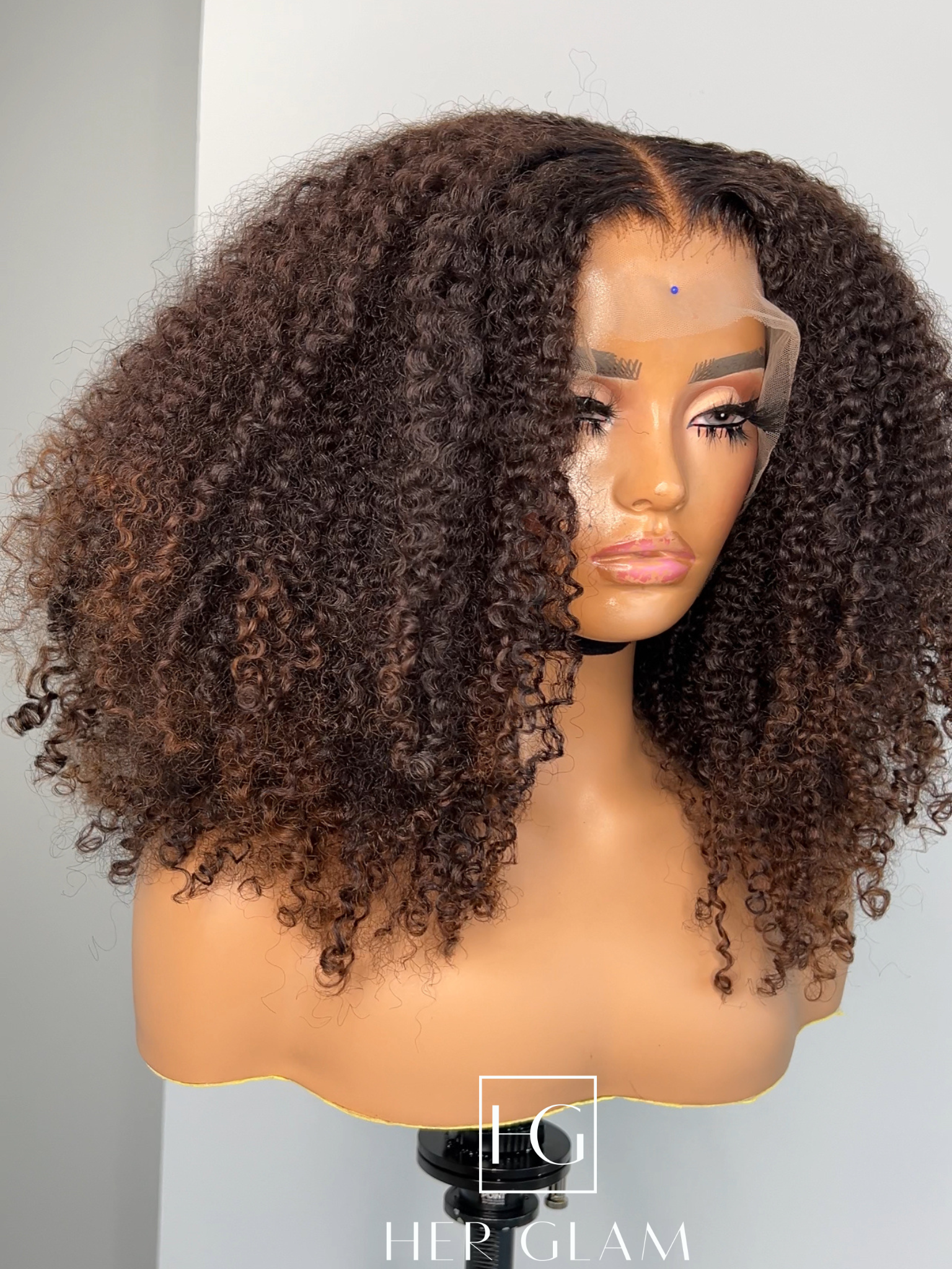 HONEY BROWN/BLONDE CUSTOM COLOR UNIT KINKY CURLY 13*4
