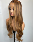 READY TO SHIP 6*6 HD CUSTOM COLORED GOLDEN BLONDE WITH ASH BLONDE HIGHLIGHTS 24”