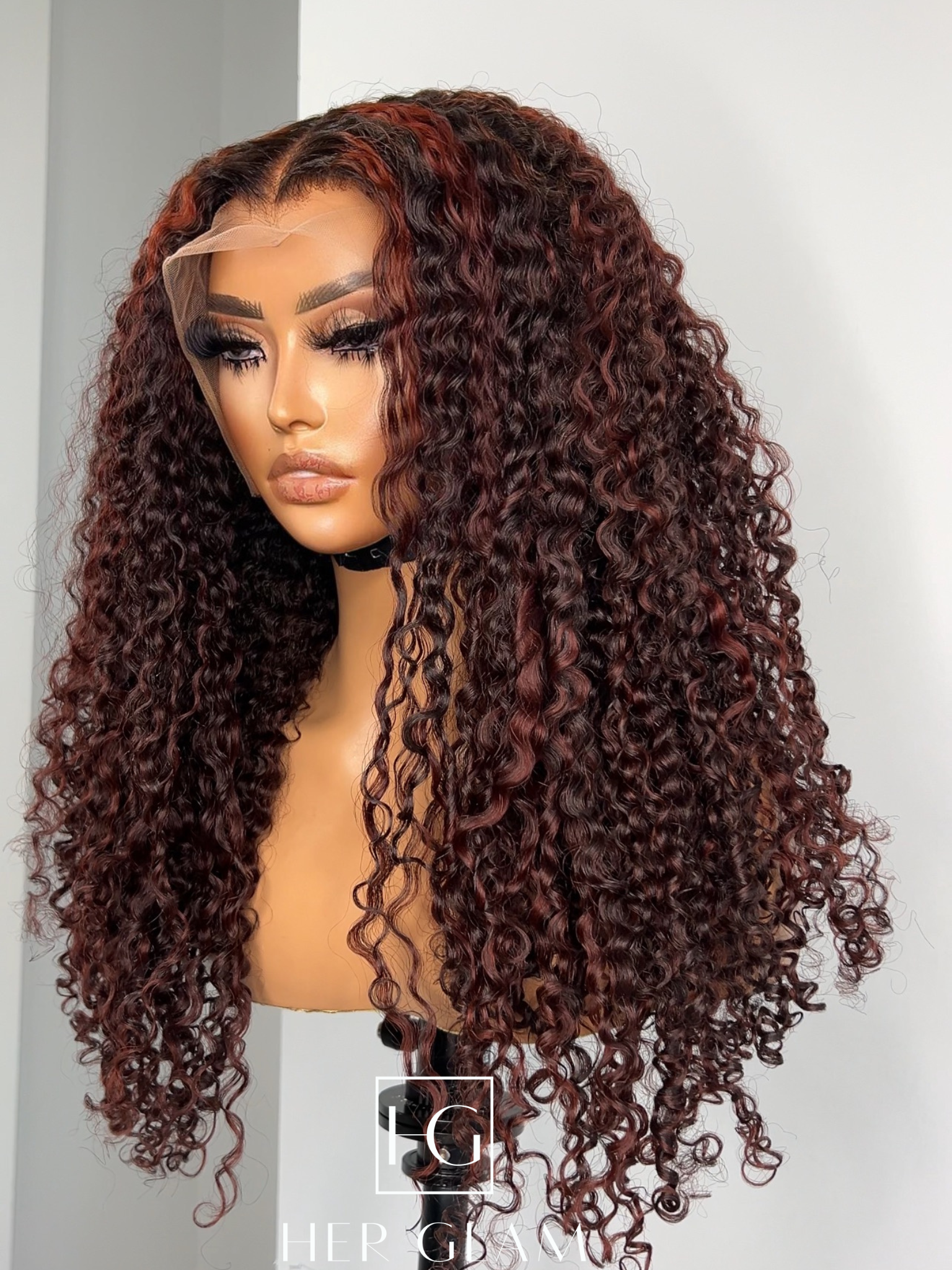13*6 Deep  Auburn Kinky curly Custom made wig