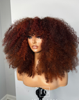 COPPER RED HIGHLIGHTS CUSTOM COLOR UNIT KINKY CURLY
