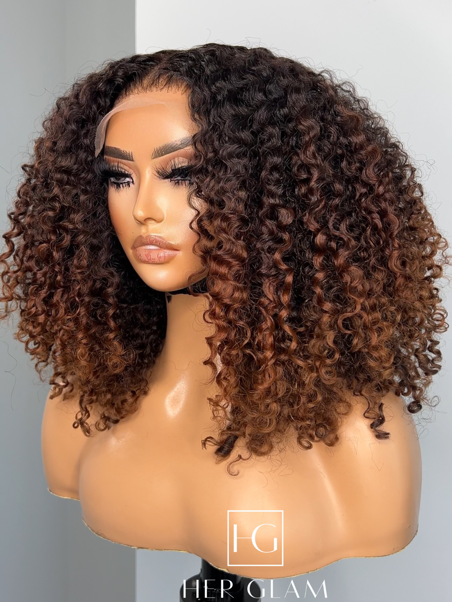 Raw Elite Kinky Curly 5x5 CLOSURE WIG 18” Ombré honey blonde