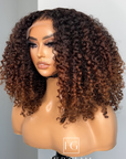 Raw Elite Kinky Curly 5x5 CLOSURE WIG 18” Ombré honey blonde