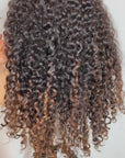 13*4 CUSTOM COLOR UNIT BURMESE CURLY BLACK WITH BLONDE HIGHLIGHTS READY TO SHIP