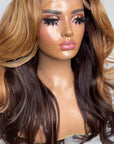 READY TO SHIP 5*5 HD CUSTOM COLORED BLONDE/CHOCOLATE BROWN 18”