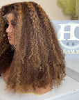 20” Premium virgin kinky curly hair 5*5 HD lace with ventilation 4C edges