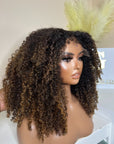 22 Premium virgin kinky curly hair 6*6 HD lace with ventilation 4C edges