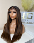 20” Premium virgin kinky straight hair 5*5 HD lace with ventilation 4C edges