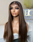 20” Premium virgin kinky straight hair 5*5 HD lace with ventilation 4C edges