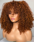 READY TO SHIP 5*5 Lace PUMKIN SPICE Bang WIG