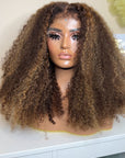 20” Premium virgin kinky curly hair 5*5 HD lace with ventilation 4C edges