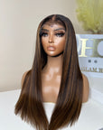 20” Premium virgin kinky straight hair 5*5 HD lace with ventilation 4C edges