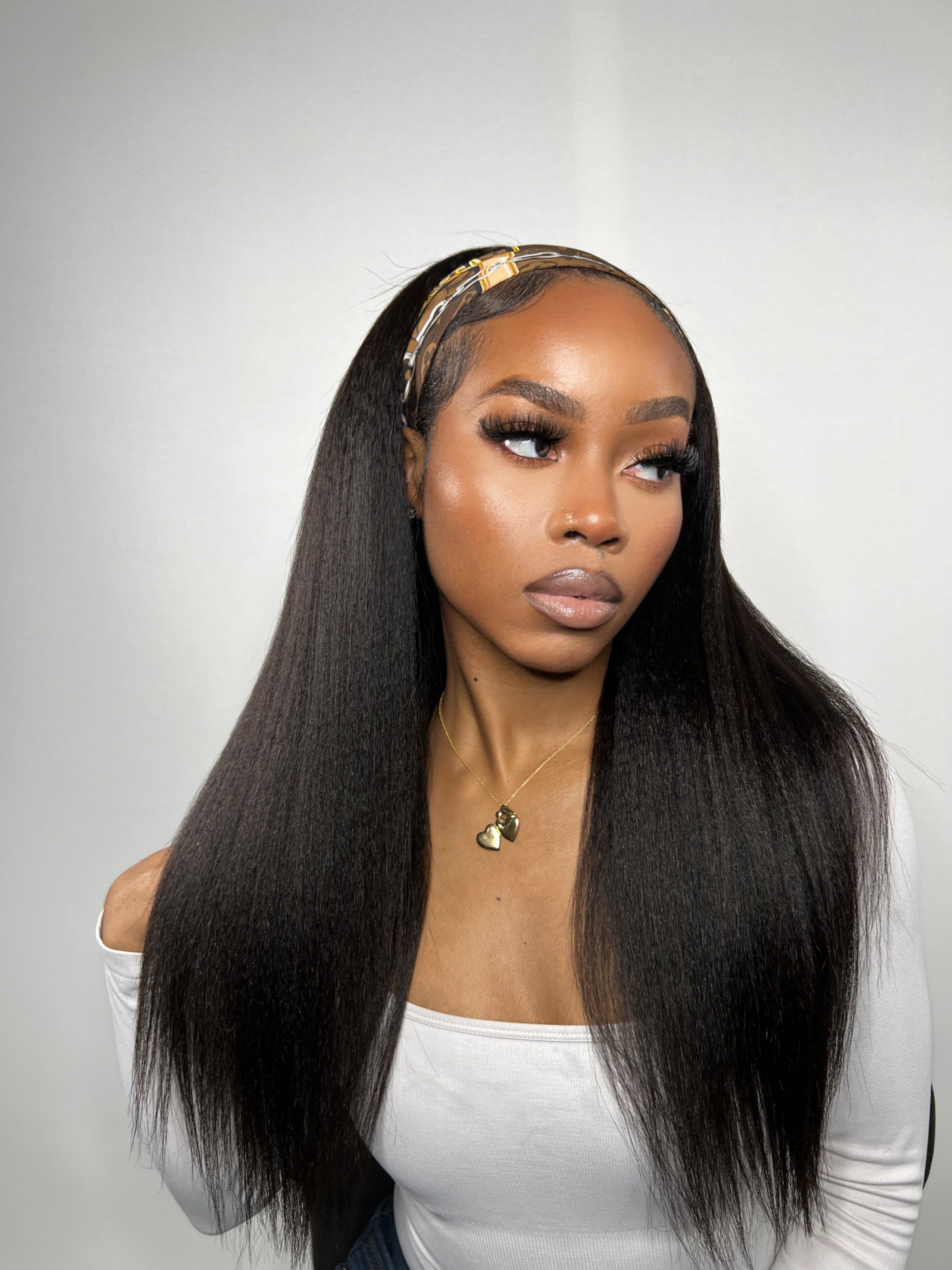 RAW LAO KINKY STRAIGHT HALF WIG HEAD BAND WIG