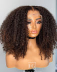 HONEY BROWN/BLONDE CUSTOM COLOR UNIT KINKY CURLY 13*4