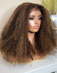 20” Premium virgin kinky curly hair 5*5 HD lace with ventilation 4C edges