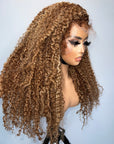 READY TO SHIP 13*6 LACE FRONTAL KINKY COILY BLONDE HIGHLIGHTS WITH VENTILATED 4C EDGES. 24”