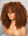 READY TO SHIP 5*5 Lace PUMKIN SPICE Bang WIG