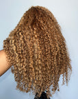 READY TO SHIP 13*6 LACE FRONTAL KINKY COILY BLONDE HIGHLIGHTS WITH VENTILATED 4C EDGES. 24”
