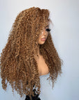 READY TO SHIP 13*6 LACE FRONTAL KINKY COILY BLONDE HIGHLIGHTS WITH VENTILATED 4C EDGES. 24”