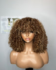 READY TO SHIP 14” Premium virgin kinky curly hair 5*5 HD lace. Custom colored Honey Blonde