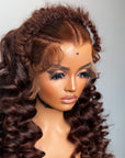 READY TO SHIP REDDISH BROWN CUSTOM COLOR UNIT 13*4 Frontal CLOSURE