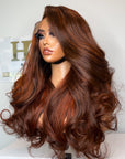 READY TO SHIP SPICE COPPER  BROWN 6*6 CAMBODIAN WAVY made with 4 bundles