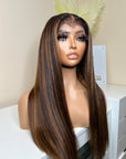 20” Premium virgin kinky straight hair 5*5 HD lace with ventilation 4C edges