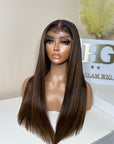 20” Premium virgin kinky straight hair 5*5 HD lace with ventilation 4C edges