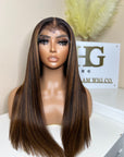 20” Premium virgin kinky straight hair 5*5 HD lace with ventilation 4C edges