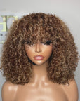 READY TO SHIP 14” Premium virgin kinky curly hair 5*5 HD lace. Custom colored Honey Blonde
